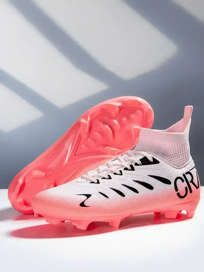 Professional Men's Soccer Cleats, Football Boots, Speed Cleats, Long-Stud AG/FG Outdoor Training Shoes, Sports Football Shoes, Breathable PU Leather, Anti-Slip, All-Season Comfort