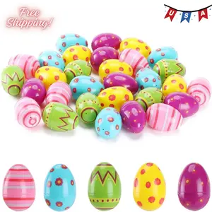 Giant 3 Inch Plastic Fillable Easter Eggs, 30 Pack for Egg Hunt