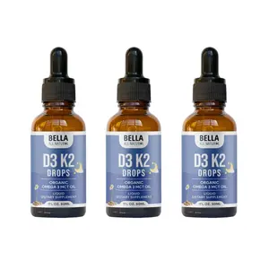 Bella All Natural D3 K2 Night Drops 3-Pack (50 mL Each) – Organic Omega 3 MCT Oil