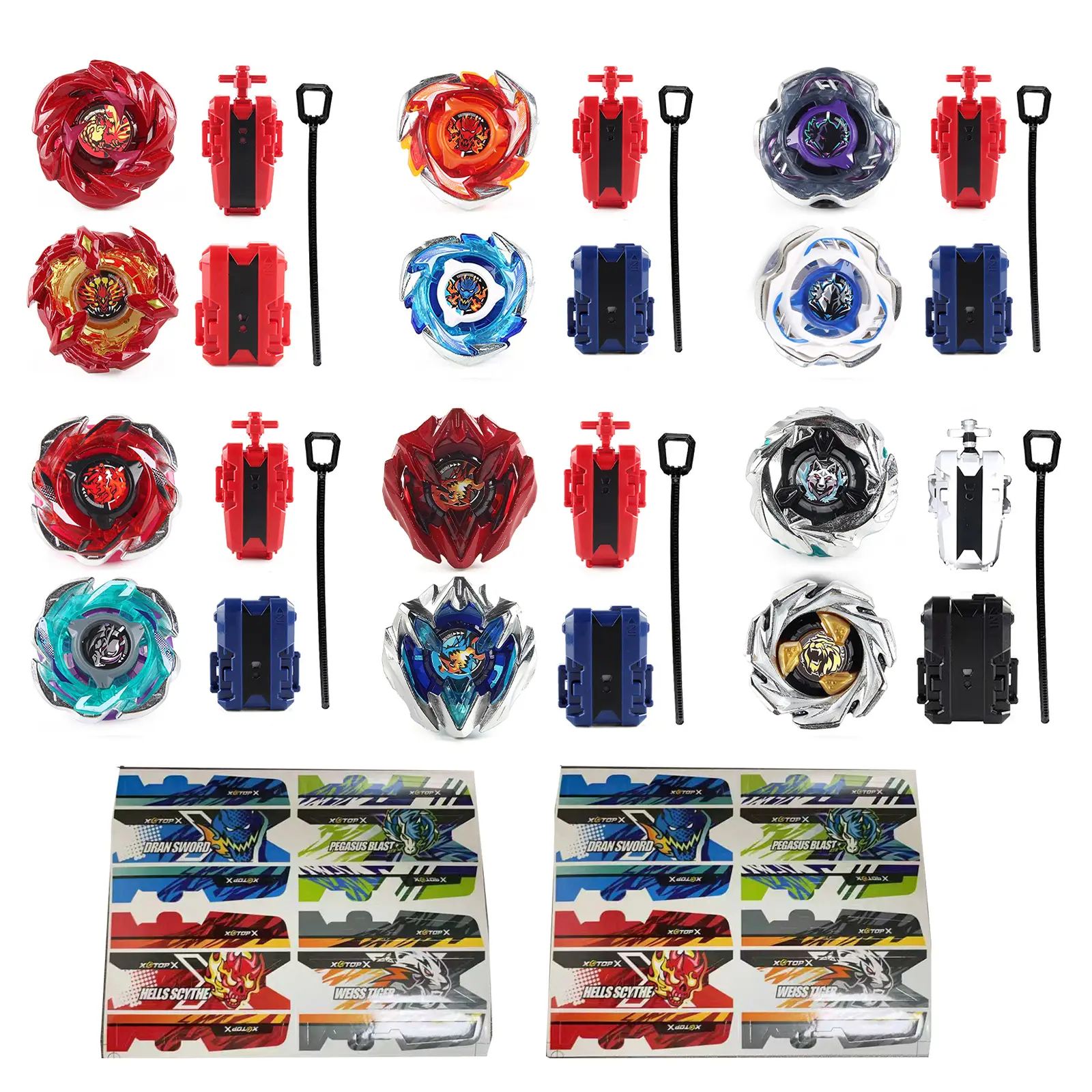 Bey X Gyro Battling Top Burst Gyro Toy Set, with Gyro Launchers and Handle Combat Battling Game, Gift for Kids Children