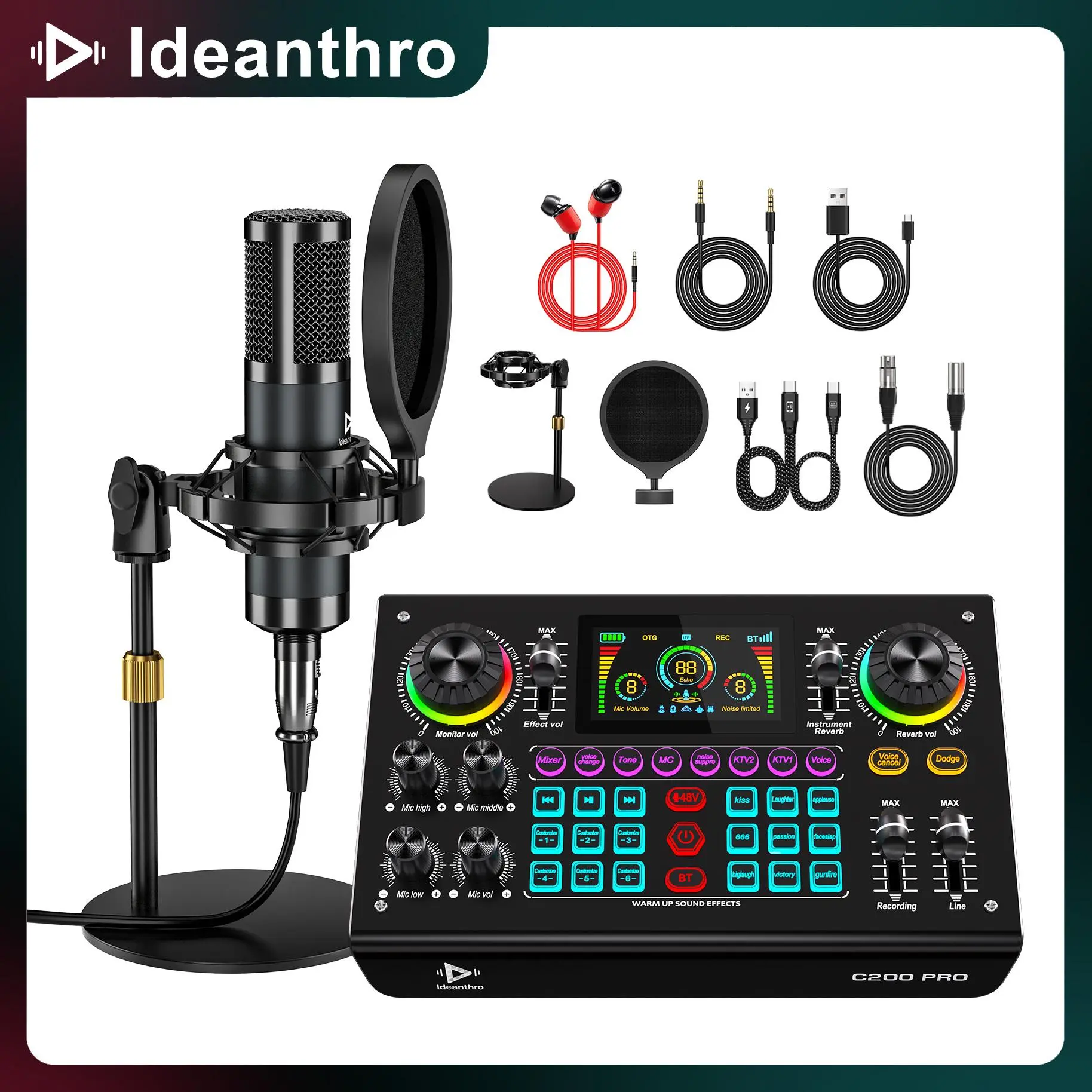 IDEANTHRO C200 PRO-P15 SOUND CARD KIT audio mixer Smartphone