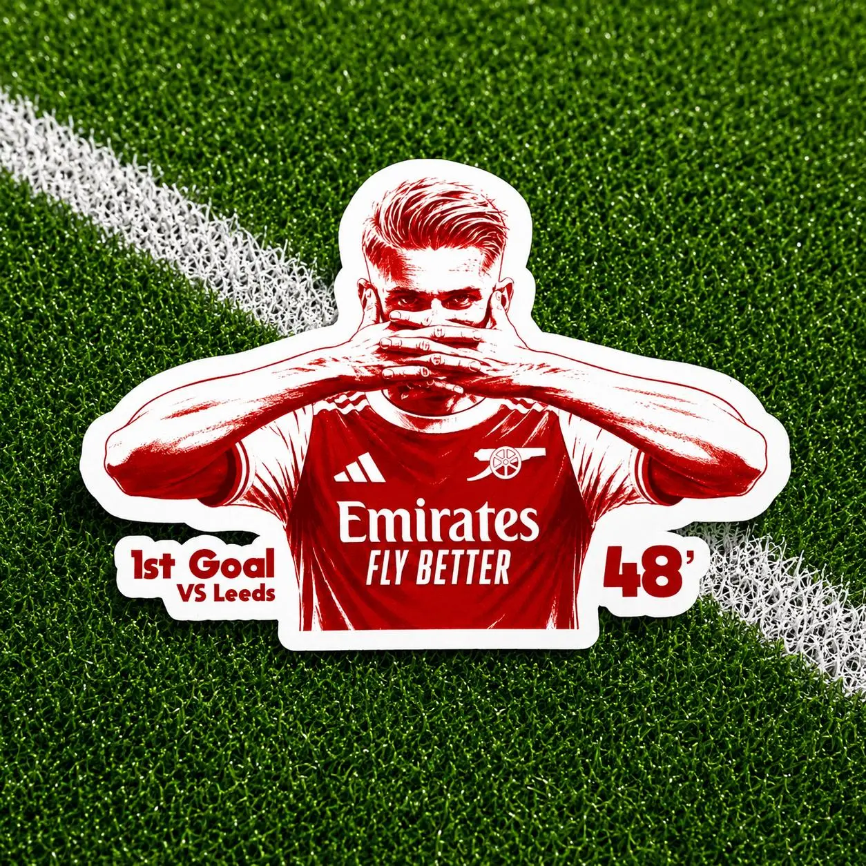 New Arsenal Premier League 25/26 Moments Sports Collectible Single Stickers for Football Fans, 2x2in High-Grade Vinyl Printed Stickers with UV Printing, UV Protector Seal Layers