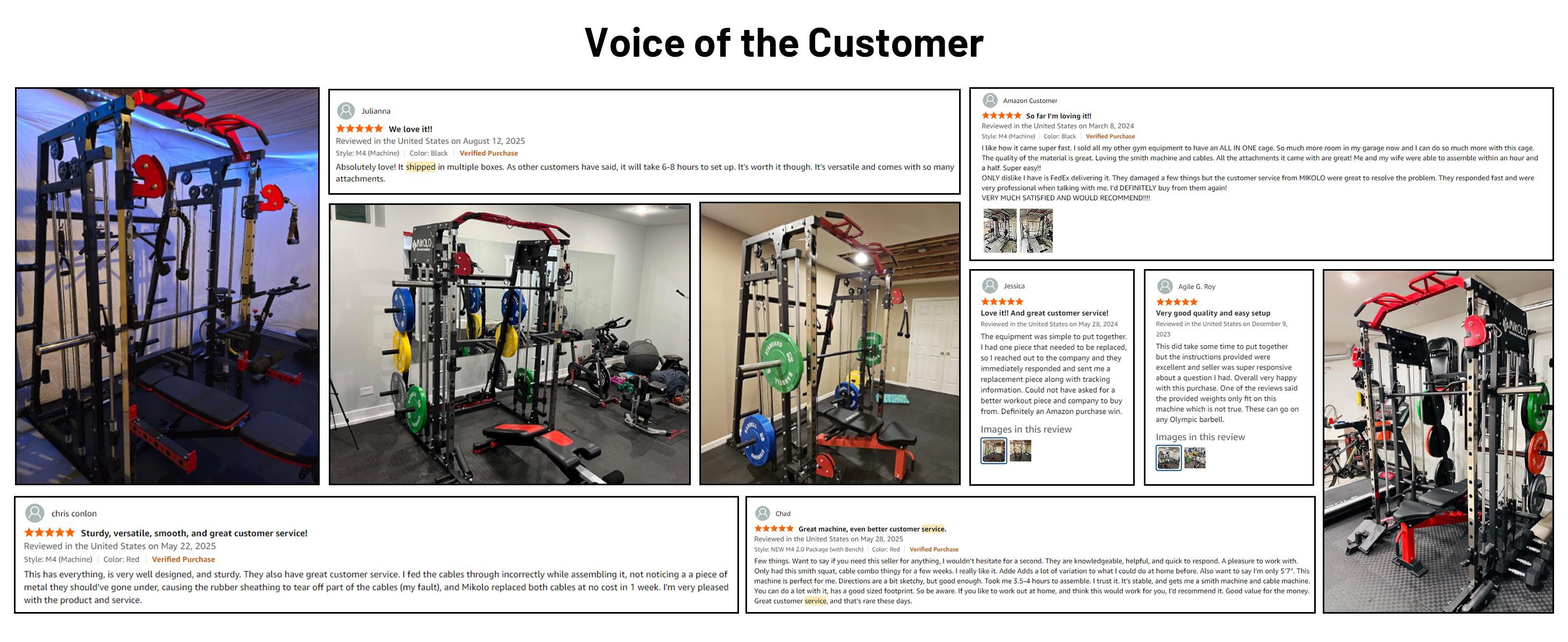 MIKOLO Smith Machine, 2200lbs Squat Rack with LAT-Pull Down System & Cable Crossover Machine, Training Equipment with Leg Hold-Down Attachment Home Gym Station Home Gym AdjustableMIKOLO SpringStatements