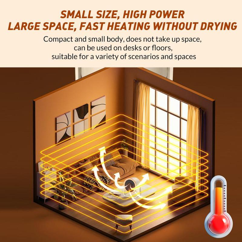 BougeRV Heater Outdoor & Desktop Portable Heater—— 2025 New Hot Air Blower Mini Radiator Energy Efficient Winter Warmer Warmth Convenience Compact Design Low Energy Consumption Plug-in type, requires power outlet to use