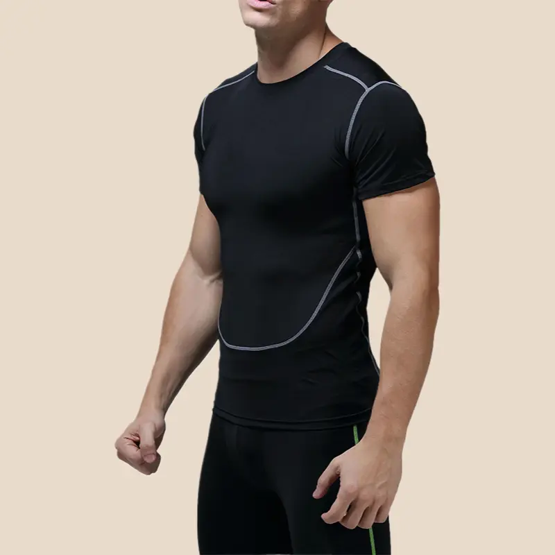 Men's Plus Size Male Compression Shirts - Breathable, Quick-Dry, Lightweight Short-Sleeve Tight-Fit Sports Top for Basketball Training, Fitness, Biking Activewear, Men's Compression Shirts, Slim Fit Shirt