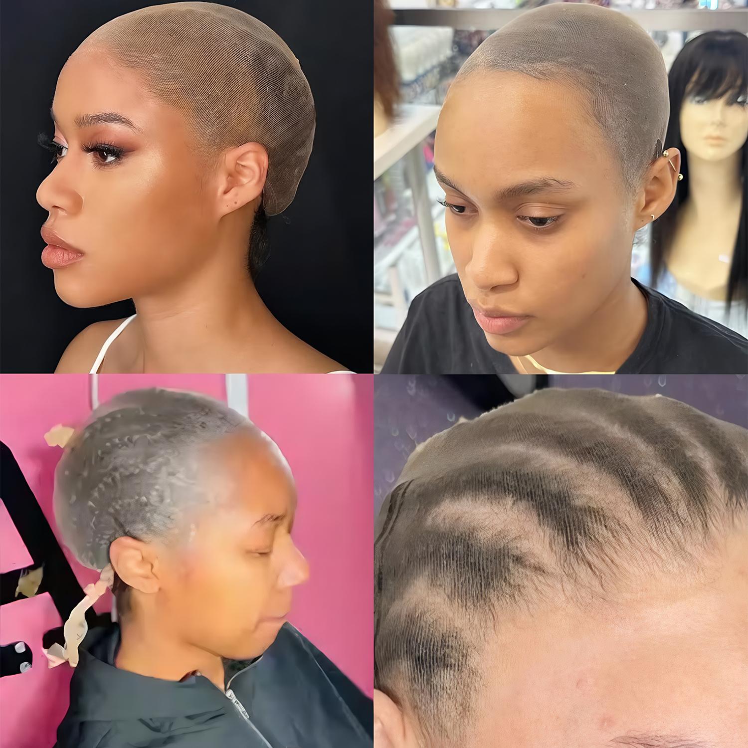 2 Pieces Invisible HD Wig Cap for Women, Ultra-Thin Sheer Stretchable Stocking Caps, Breathable Elastic Hair Net for Lace Front Wigs