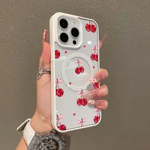 Premium Magnetic Case for iPhone11/12/13/14/15/16/promax Red bow cherry y2k cased MagSafe Ready, Anti-Fall, Springtok and Ultra-Thin Design |     Perfect for Everyday Use Protector Screen Protector