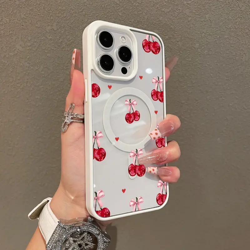 Premium Magnetic Case for iPhone11/12/13/14/15/16/promax Red bow cherry y2k cased MagSafe Ready, Anti-Fall, Springtok and Ultra-Thin Design |     Perfect for Everyday Use Protector Screen Protector