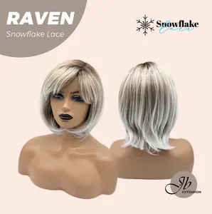 JBEXTENSION 12 Inches Ash Grey Pre-Cut Side Part Frontlace Glueless BS Wig RAVEN【BENDY EAR TABS】