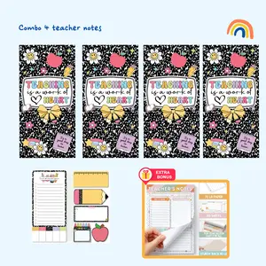 Teacher Appreciation Gift |Teacher Sticky Notes Set – Teacher Gift  | Colorful Blackboard Memo Pads | Teaching Is a Work of Heart