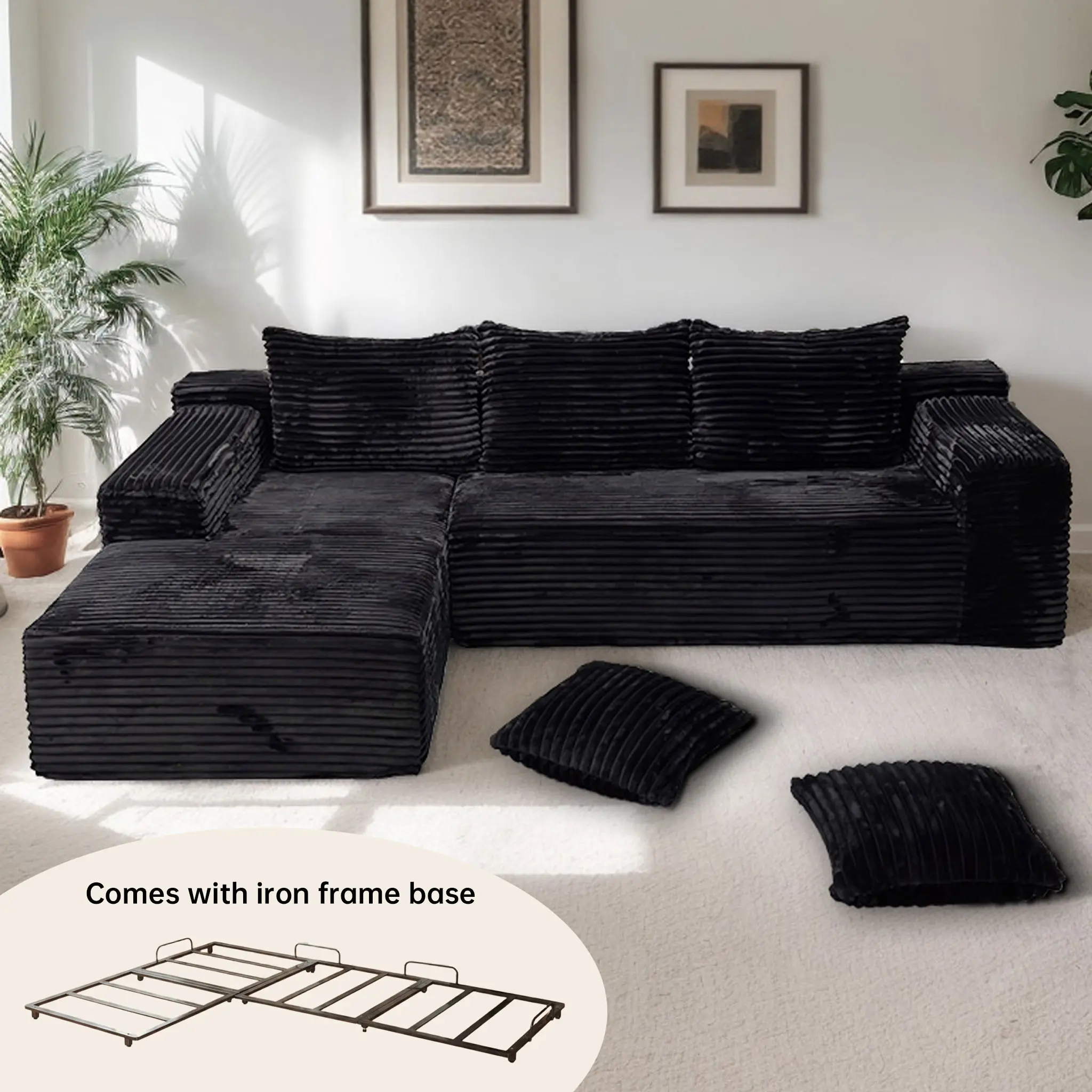 Black-Left Chaise