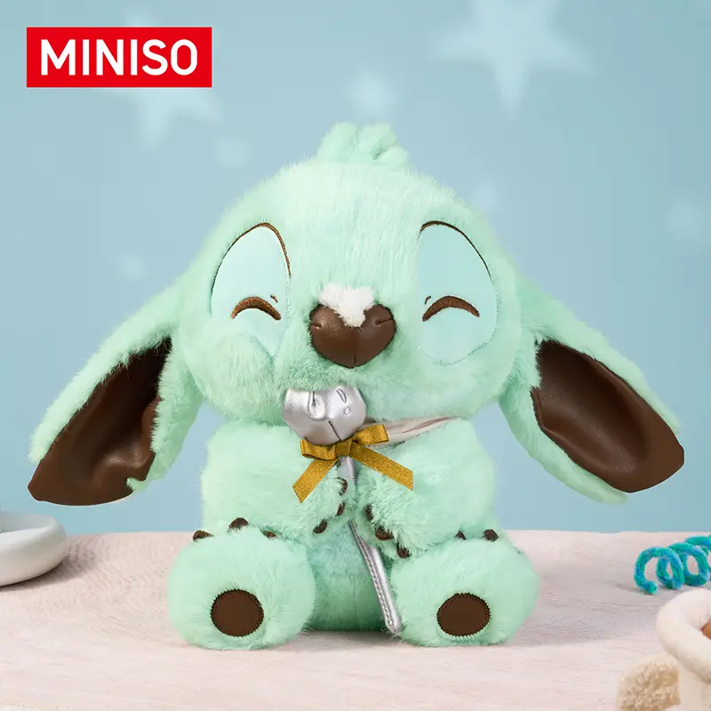 Disney Mint Chocolate Sitting Stitch Plush - Unisex Polyester Fluffy Stuffed Toy, Cute Mint Green Festive Kids' Gift, Soft Doll Figure for Back to School, Stitch Plush Stuffed Toys