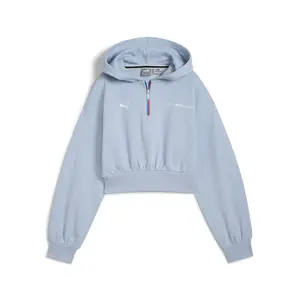 PUMA Womens Bmw M Motorsport Essentials Half Zip Hoodie Casual Outerwear Casual - Blue