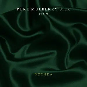 Hunter Green 100% Pure Mulberry Silk Fabric 19mm Cut-to-Size Silk Fabric