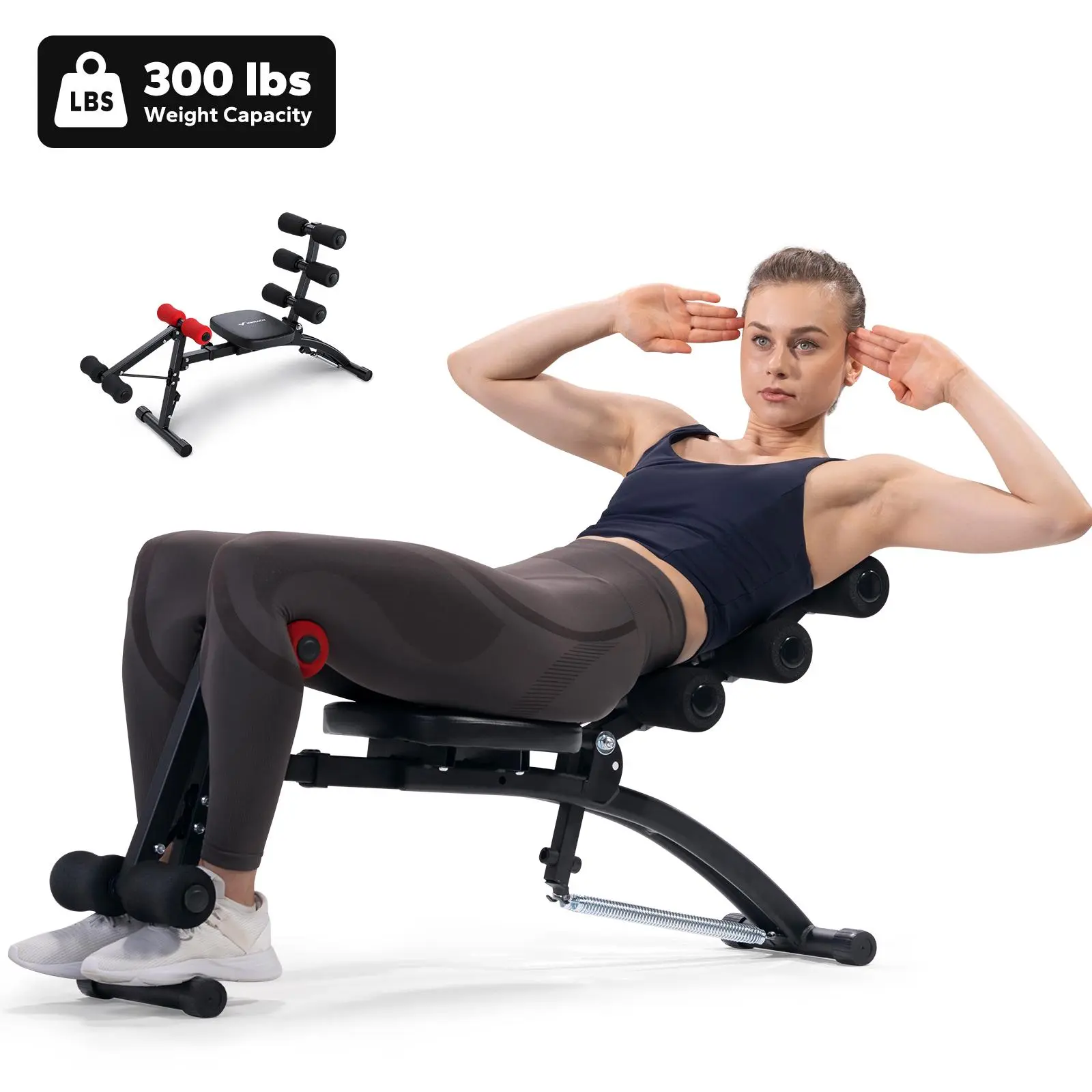 Merach Adjustable Weight Bench, Multi-Functional Full-Body Dumbbell Workouts, 300lbs Capacity Triangular Structure, Ergonomic Padded Backrest, Exercise Machine for Home Gym Strength Training BackToSchool