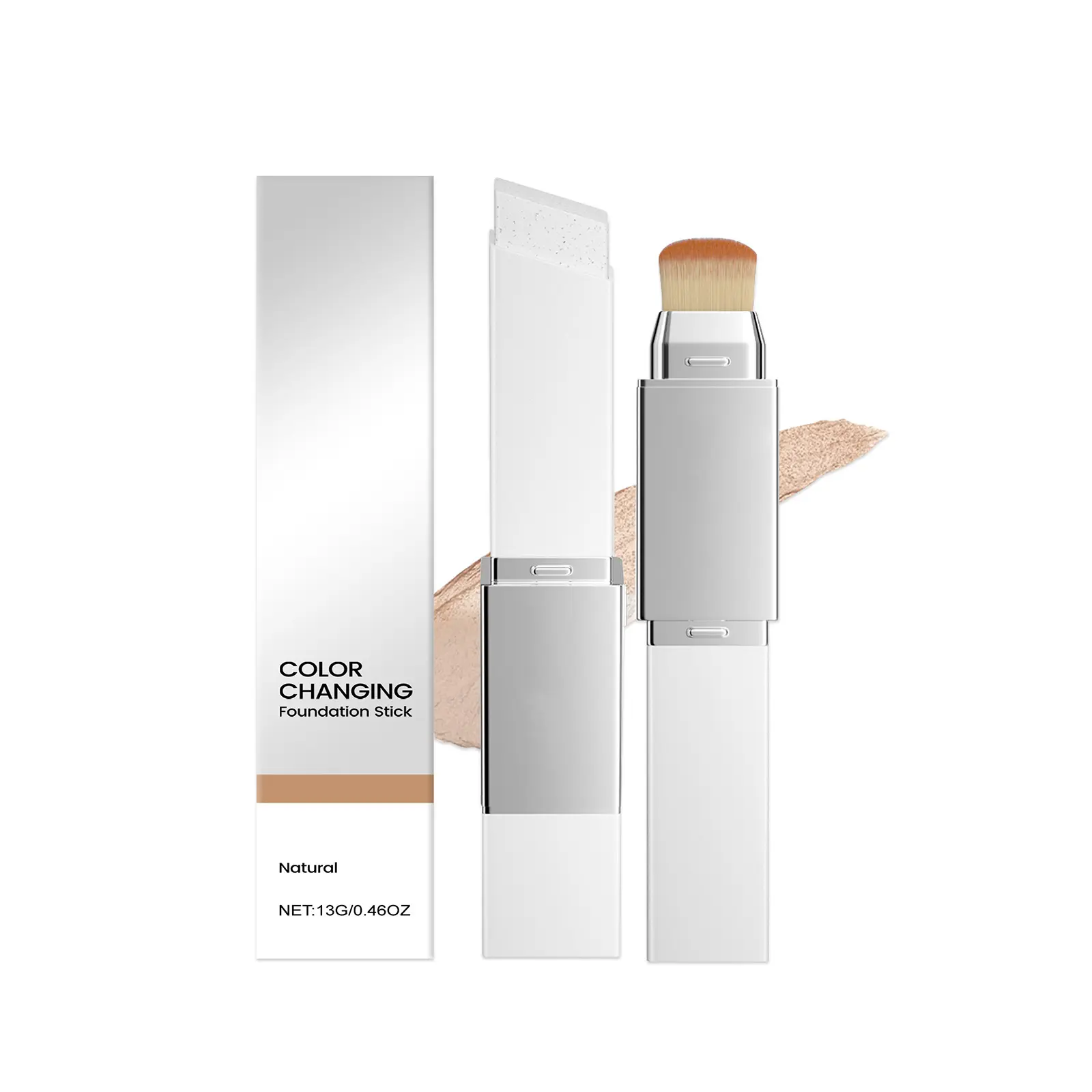 2-in-1 Tinted Foundation Stick & Concealer, Stick Form, Matte Finish, Light Texture Formula, Natural Fair Tone, Regular Edition, Suitable for All Skin Types