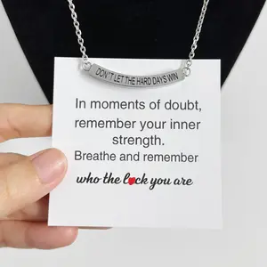 Don’t Let the Hard Days Win – Affirmation Bar Necklace, Perfect Gift For Love Ones, Birthdays, Stressful life transitions, Encouragement during hard times, Graduation & new beginnings
