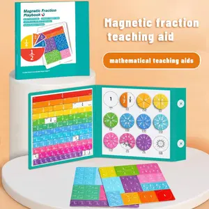 Magnetic Fraction Book for Kids | Montessori Math Manipulatives with Tiles & Circles | Hands-On Learning Games for Elementary School, Homeschool | Best Christmas & Birthday Gift