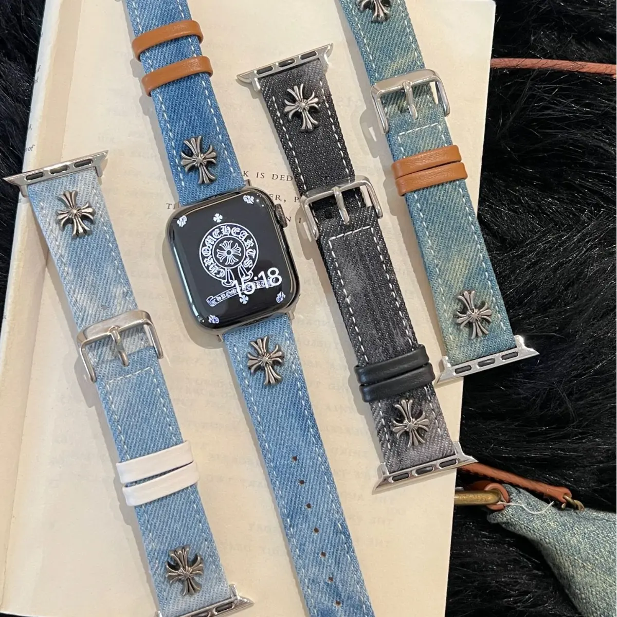 Crocker tie dye denim strap for applewatch Apple Watch Crocker tie dye denim strap for applewatch Apple Watch