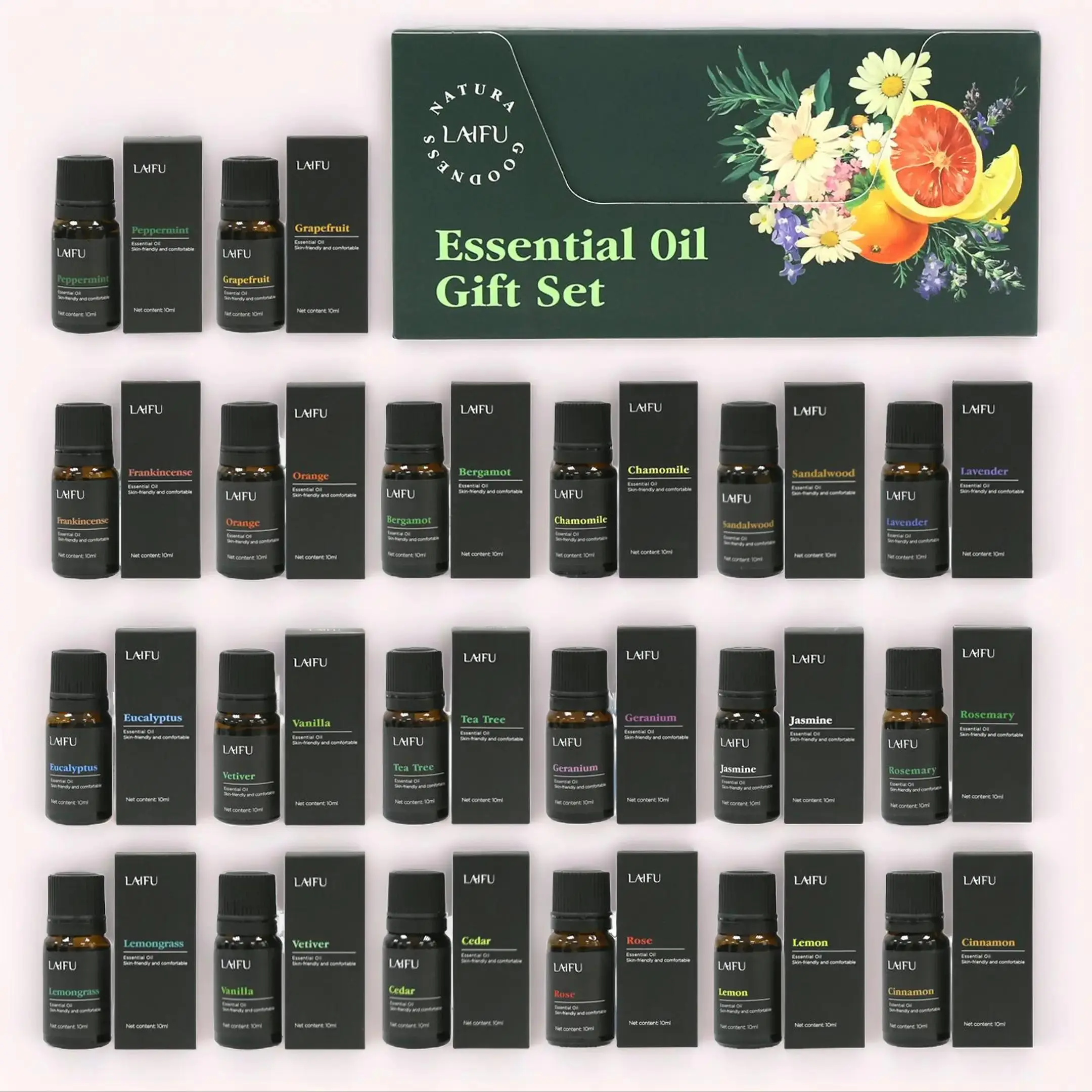 Aromatherapy Essential Oil Set - 20x10ml Water-Soluble Oils (Rose, Vanilla Scents, Lavender, Basil), Customizable Scent Layering, Home Apothecary Supplies for Humidifier, Soap Making, Candle Making, Selfcare,back to school,back to school haul