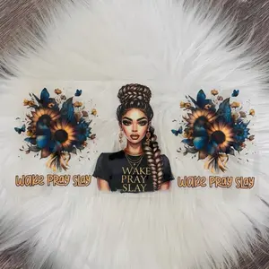 Wake, Pray, Slay- UVDTF Wrap 16oz Cup Wrap Decorative Stickers Waterproof