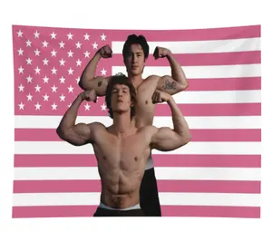 Vintage Heated Rivalry Tapestry, Retro Game Day Flag, Sports Aesthetic Wall Decor, Classic Competition Banner, Bedroom Dorm Decor for Fans, Hudson Williams Connor Storrie Chemistry Flag school dormitory