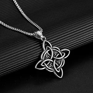 U Glow Jewelry Witch's Knot Necklace, Irish Knot Necklace Pendant, Everyday Wear Jewelry, Commemorative Gift,Symbol of Love, Strength & Connection Meaningful Gift for Him or Her ,Unisex Statement Pendant Jewelry Valentine’s Day gift