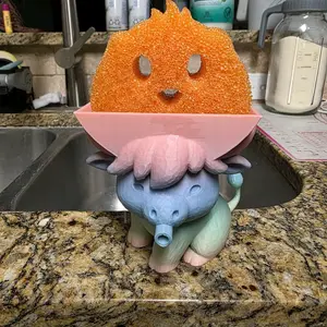 Highland Cow 3d Printed Sponge Holder, 3D Printed Highland Cow