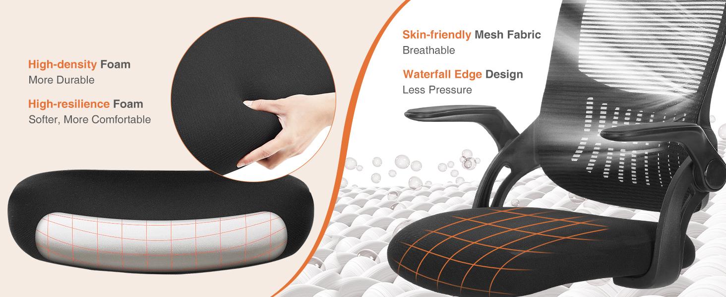 Home Office Computer Desk Chair, Ergonomic Mid-Back Mesh Rolling Work Swivel Task Chairs, Comfortable Lumbar Support, Comfy