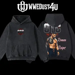 WWEDust4U Retro Vintage Limited Edition Roman Reigns "OTC" Hoodie 100% Cotton Blend Pre-washed for Softness Classic Menswear American-made Apparel