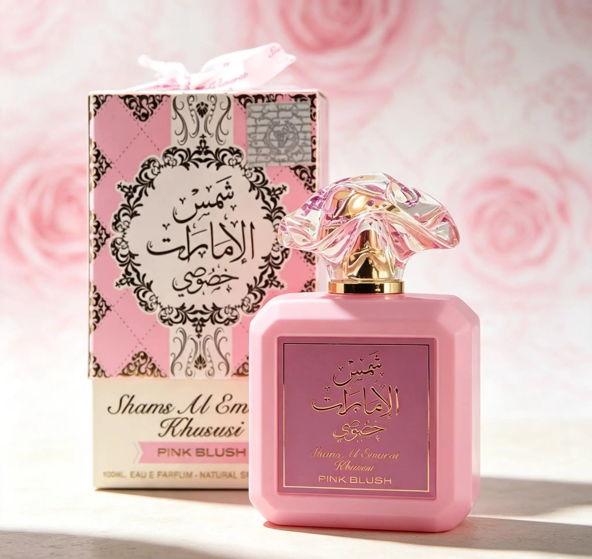 Ard Al Zaafaran Pink Blush Shams Al Emarat Eau De Parfum – 3.4 Fl Oz / 100ml, Marshmallow Sweet Romantic Arabian Perfume for Women, Long-Lasting Floral Gourmand
