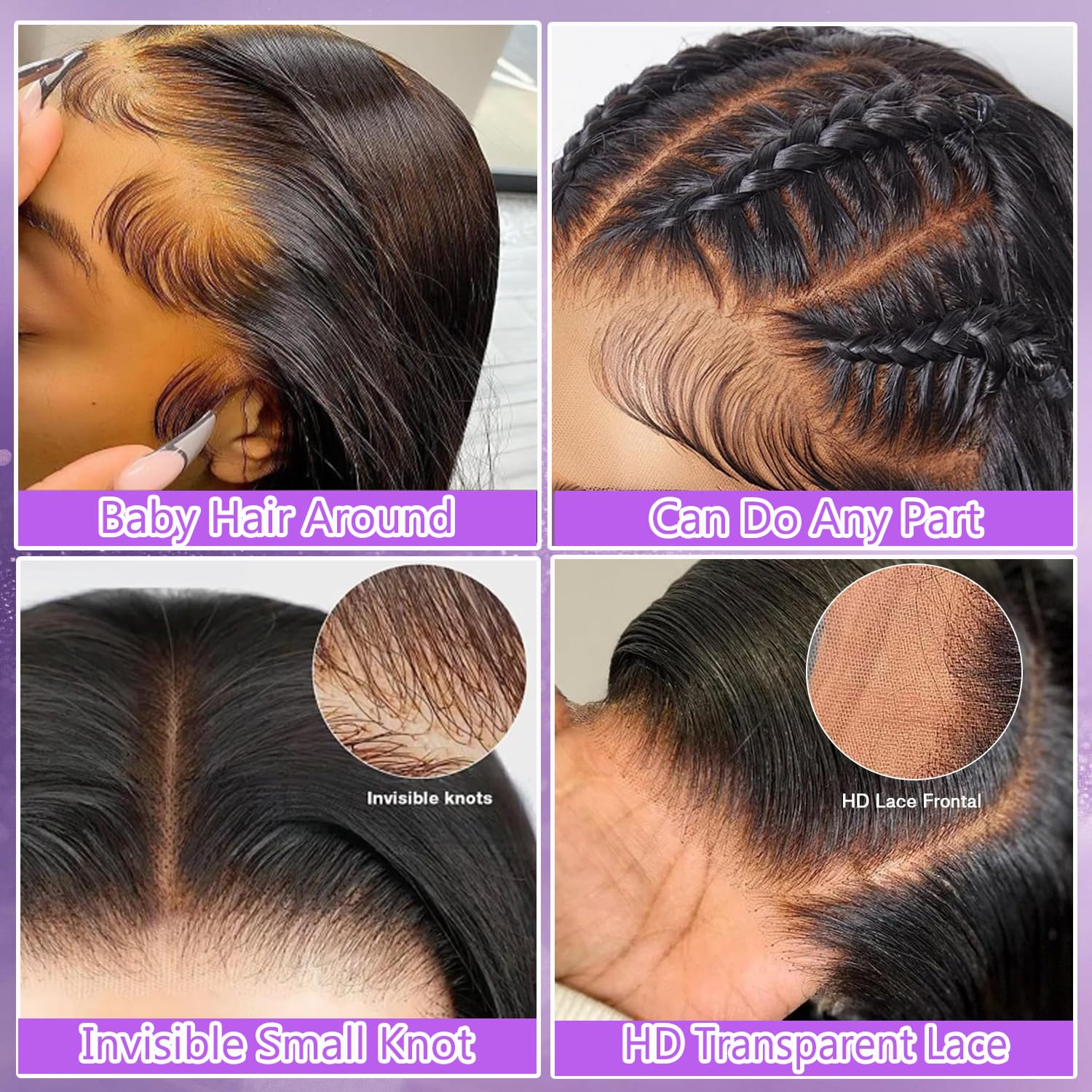 GK Body Wave Lace Front Wigs Human Hair 200 Density Virgin Real Human Wig 13x6 HD Lace Front Wigs Human Hair Pre Plucked Tangle-Free Natural Black for Women