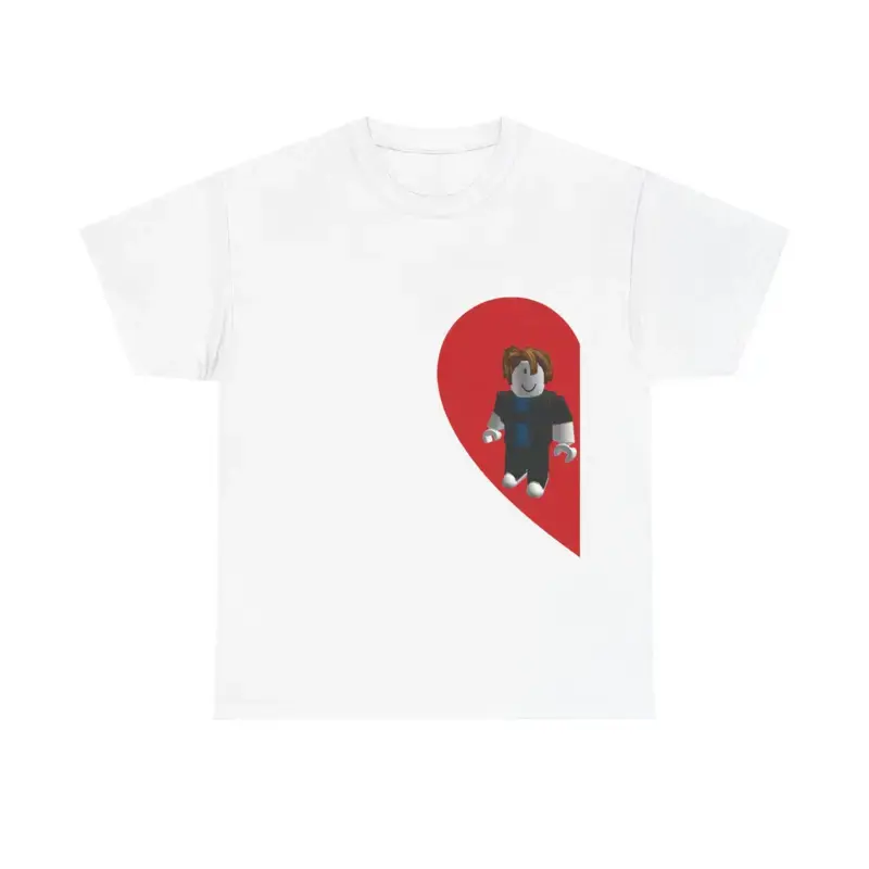 Roblox Half Heart Boyfriend Shirt graphic tee s short sleeve fun irish shirt 67 shirt merch Printed Tee