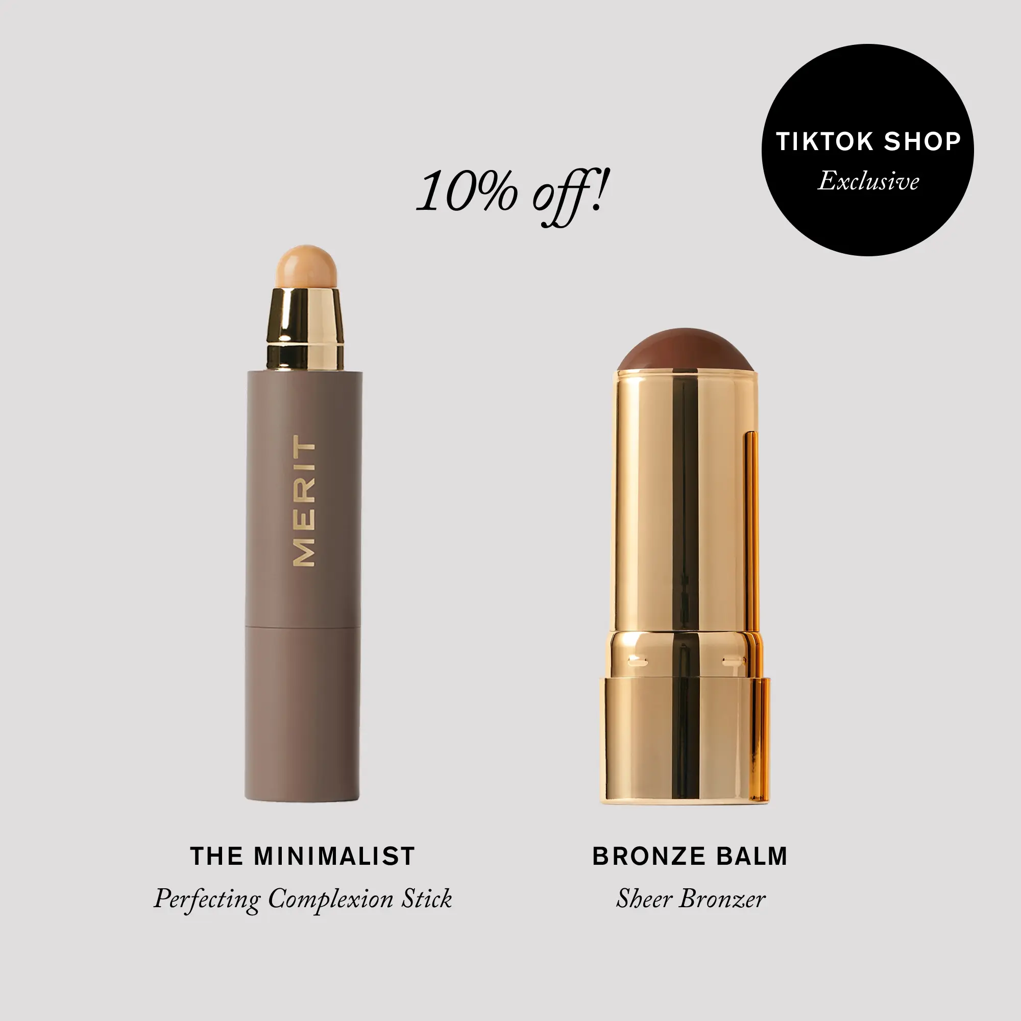 MERIT The 5-Minute Base & Bronze Duo -  The Minimalist Complexion Stick & Sheer Bronzer