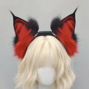 Party Props Realistic Movable Foldable Cat Ear Headband Gravity Sensing Touch Electric Cat Ear Cosplay Props Rechargeable Realistic Animal Ears for Cosplay & Parties Folded Ear Style