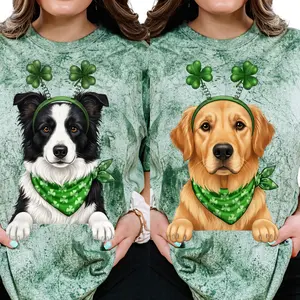 St. Patty's Day Shamrock Pups, Comfort Color Graphic Shirts, Comfort Color St. Pattys Graphic Shirt for Women, Colorblast Shirt