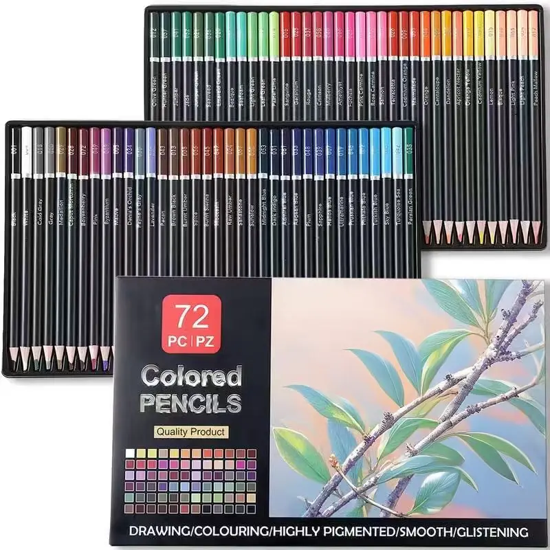 72-Pack Vibrant Soft Core Colored Pencils, Halawa Series Oil-Based Art Supplies for Artists, Durable Zipper Case with Cartoon Design, Personalized Gifts for School Supplies