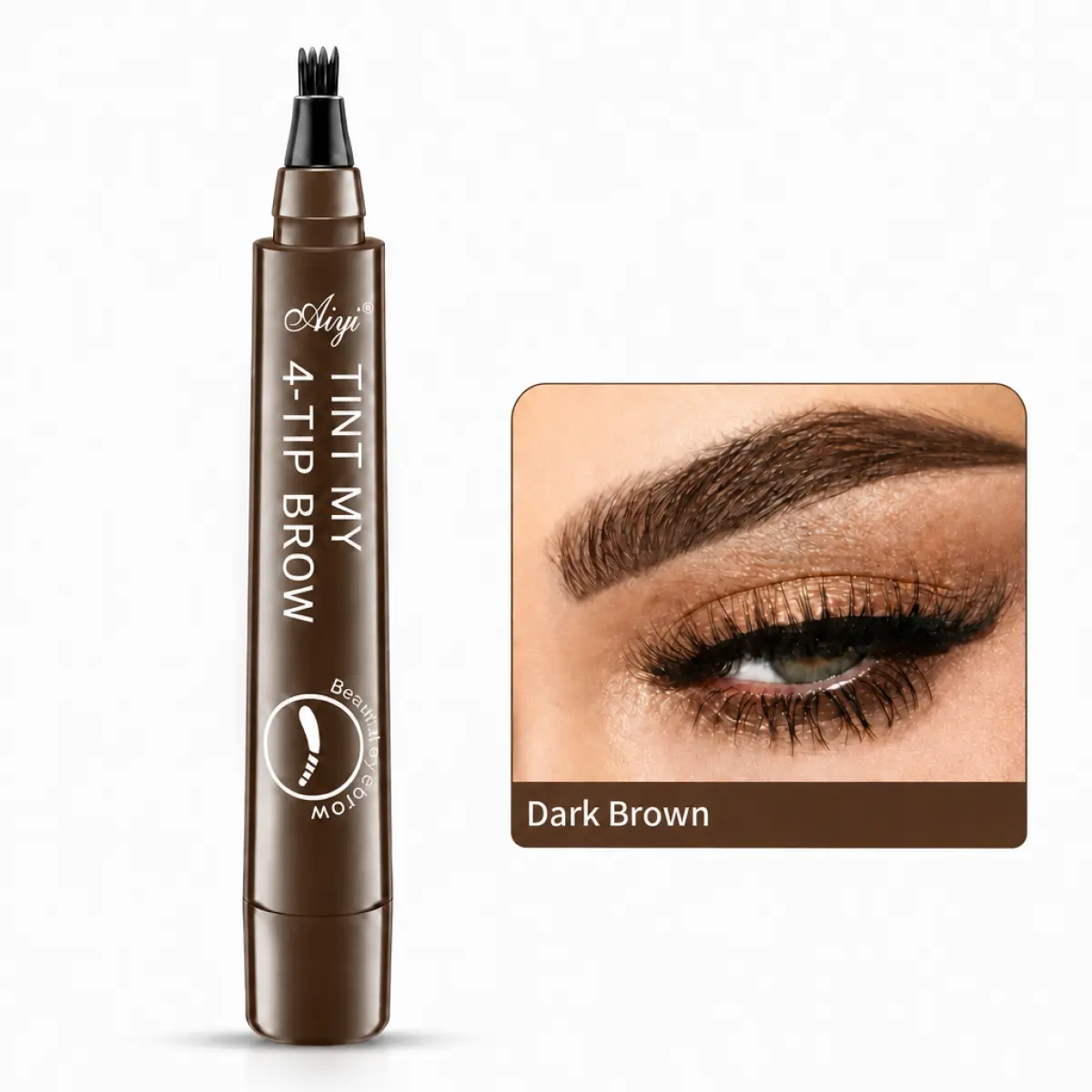 4-Tip Eyebrow Pen, Natural Hair-Like Strokes, All-Day Wear Long-Lasting Eyebrow Product for Makeup
