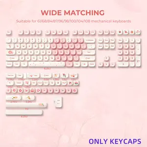 XVX Sakura Romance 143-Key MOA Profile Dye-Sub PBT Keycap Set for MX Switches （Keycaps only, keyboard not included.）