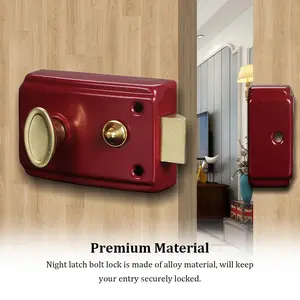 Wear-resistant Deadbolt Rim Lock Door House Padlocks Gate Locking Accessories Home Heavy-Duty Mortise Open With Key Type 1