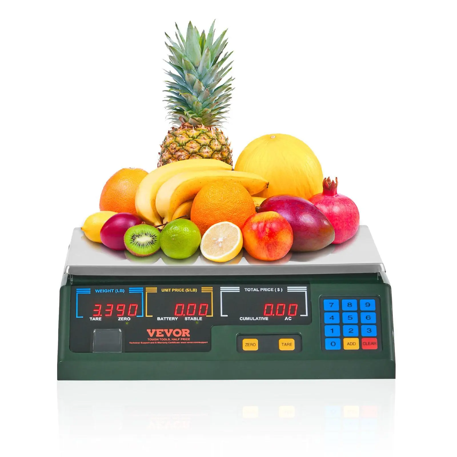 【Summerfinds】VEVOR Stainless Steel Electronic Price Computing Scale - 66 LB Digital Deli Measuring Scale with LED Dual Display, Counting Weight for Retail Stores | Kitchen Gadgets, Household Kitchen Supplies, Tare Function