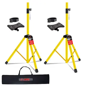 5 Core Speaker Stand Tripod Pair Heavy Duty Adjustable 36" Universal Mount for PA DJ Studio w Bag