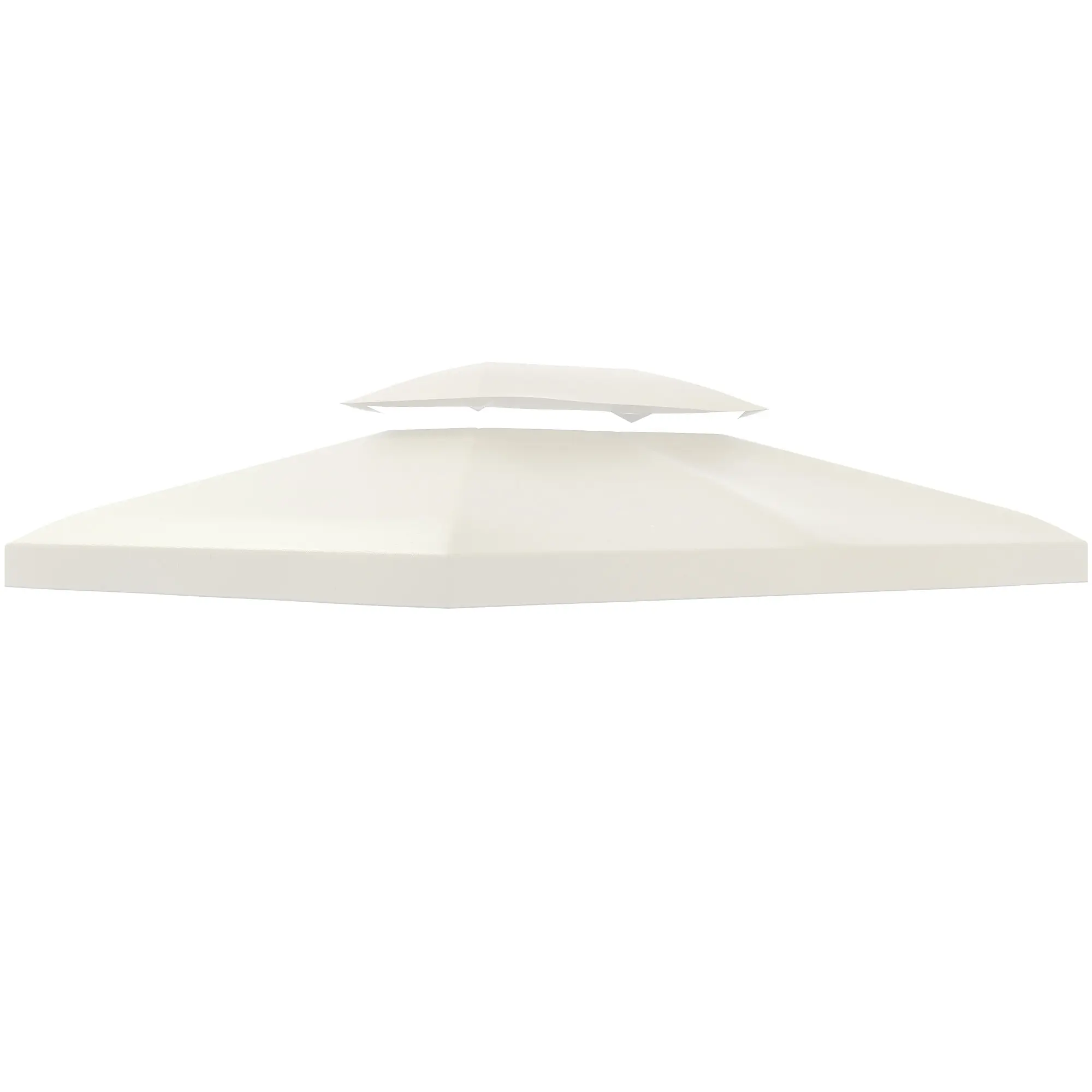 Outsunny Gazebo Canopy Replacement Top, 13' x 10' 2-Tier Polyester Outdoor Shade Cover, UV Protection & Water Drainage, For Model 84C-101, Cream White, Outdoor Shade Canopy, Sunshade Canopy