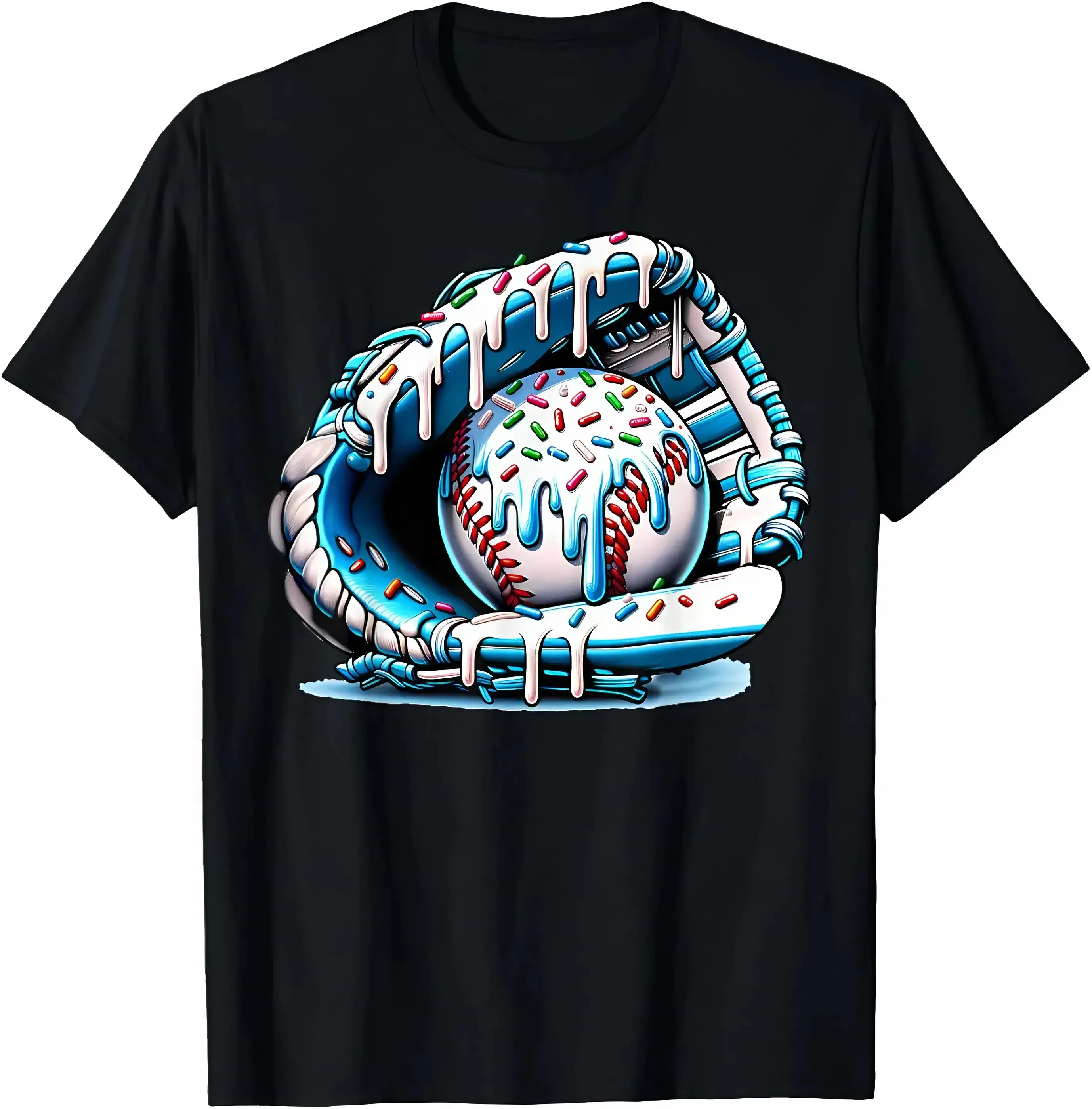 Youth and Adult Baseball Drip T-shirt, Ice Cream Sprinkles Baseball Glove T-Shirt, baseball ice cream shirt, toddler clothes, Baseball shirt For Youth, country boy clothing, Game day outfit, Youth Clothing, summer outfit, birthday gift