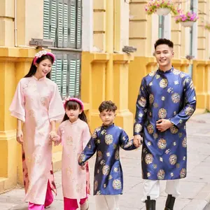 Vietnamese Traditional Ao Dai  For Family ( Áo Bố Và Bé Trai ) Vietnamese Size / Áo Dài Cách Tân Truyền Thống Việt Nam / Boy Ao Dai / Áo Dài Tết / Luna Ao Dai