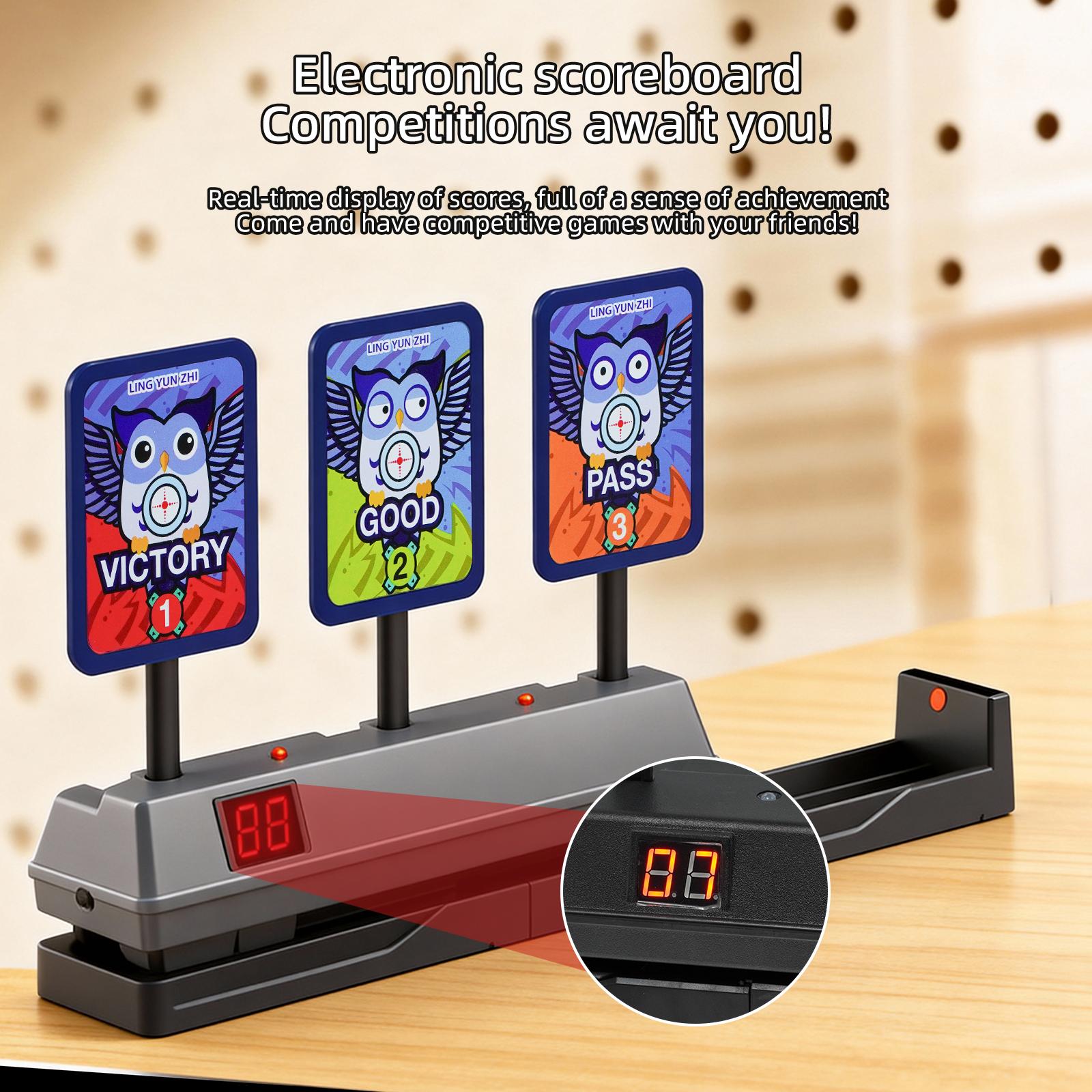 SHOOT GAME Movable Digital Target - Electric Scoring Auto Reset for Nerf Guns & Nerf Practice, Ideal Gift for Kids, Teens, Boys & Girls
