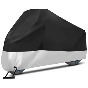 Motorcycle Cover Waterproof Outdoor - All Season Sun Protection with Lock-Holes Rain Snow Windproof Dustproof Universal Fit Motorbikes Vehicle Moped Cover