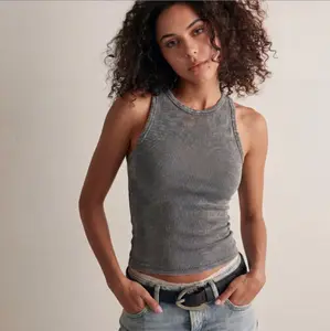 AUTOMET Vintage Washed Sleeveless Tank Top - Soft Breathable Slim-Fitting Casual Women's Wear Basic Minimalist Design for Summer Everyday Style