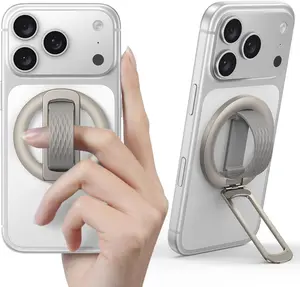 Lamicall MagFlex Magnetic Phone Ring & Foldable Stand – MagSafe Compatible Grip, Adjustable Kickstand, 360° Rotation, Desk Stand for iPhone 17/16/15/14/13