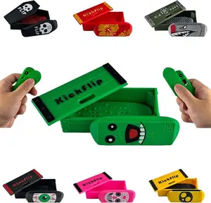 Magnetic 3D Printed Mini Fingerboard Infinity Slider Fidget Toy,Skateboard Fidgets with Storage Crate,Stress-Relieving and Portable Toy for Adults